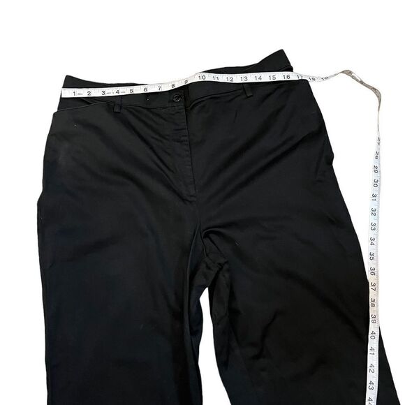 HAGGAR Black Wide Leg Cotton High Waist Dress Pant Trouser 16 - Picture 8 of 9